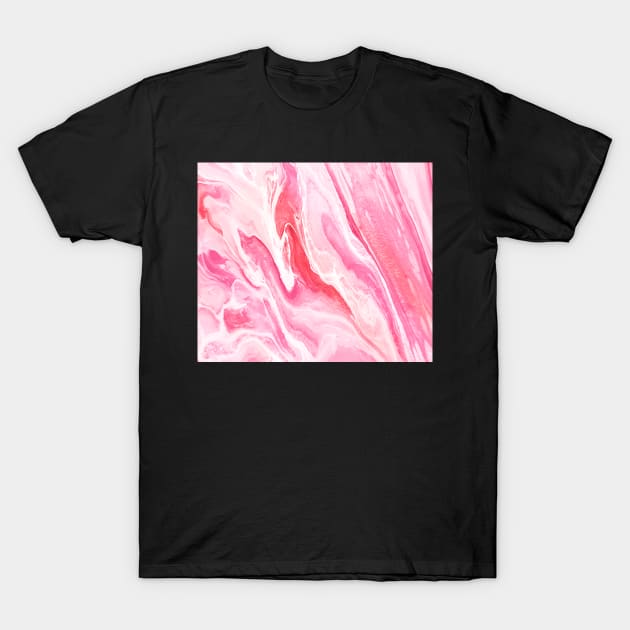 Pink and White Abstract Painting T-Shirt by timegraf